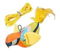 Generisch Pájaro de juguete para gatos | Simulación de canto con cuerda, pájaro cantante, para entrenamiento instinto, búsqueda de comida, control de peso, juego individual para interiores y