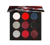 Generisch Paleta de sombras de ojos para Halloween, 9 colores, sombras de ojos ahumadas, plateado, rojo, negro, altamente pigmentado, para fiesta de Halloween