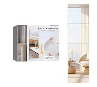 Generisch Paneles de espejo de acrílico para decoración de pared | 12 placas cuadradas autoadhesivas acrílicas - 9,9 x 9,9 cm láminas de espejo | Para la decoración de baño, pared, garaje, hogar y