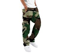Generisch Pantalón de camuflaje para hombre largo, pantalón cargo para hombre Slim Fit, pantalón de exterior ligero con varios bolsillos, pantalón de senderismo de pierna recta, pantalón de escalada