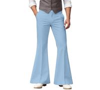 Generisch Pantalones acampanados clásicos para hombre, para fiestas, bodas, bailes, versátiles, azul claro, XL