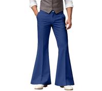 Generisch Pantalones acampanados clásicos para hombre, para fiestas, bodas, bailes, versátiles, azul oscuro, XL