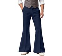 Generisch Pantalones acampanados clásicos para hombre, para fiestas, bodas, bailes, versátiles, marine, S