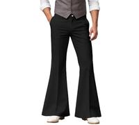 Generisch Pantalones acampanados clásicos para hombre, para fiestas, bodas, bailes, versátiles, Negro , M