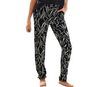 Generisch Pantalones bombachos para mujer, elegantes muselinas, globos, holgados, tallas grandes, pantalones harén, multicolor, bohemio, de verano, pantalones de danza, 01 negro, XL
