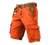 Generisch Pantalones cargo de pierna recta para hombre Pantalones de trabajo informales Uso diario Cómodo Ligero Primavera, naranja, 3XL