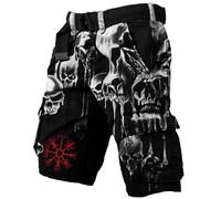 Generisch Pantalones cargo para hombre de aventura al aire libre, pantalones cortos con diseño de múltiples bolsillos, impresión 3D, ajuste holgado, versátil, para el tiempo libre, escenarios