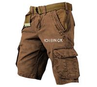Generisch Pantalones cargo para hombre de verano con impresión digital para exteriores, ajuste holgado, diseño ligero, ideal para actividades, viajes, ocio, café, S