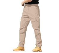 Generisch Pantalones cargo para hombre, negros, tácticos, holgados, para exteriores, monocolor, multibolsillos, pantalones de tiempo libre, pantalones largos de montañismo, cómodos, para senderismo