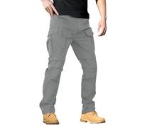 Generisch Pantalones cargo para hombre Slim Fit: Pantalones de trabajo con muchos bolsillos Pantalones tácticos resistentes a la abrasión Pantalones tácticos de pierna recta Pantalones de campo