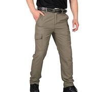 Generisch Pantalones cargo tácticos para hombre, impermeables, tácticos, para senderismo, ligeros, para exteriores, elásticos, para el tiempo libre, caqui, M