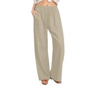Generisch Pantalones casuales de pierna recta, pantalones largos, cómodos, elásticos, talla grande, para uso diario, caqui, XXL