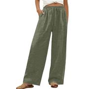 Generisch Pantalones casuales de pierna recta, pantalones largos, cómodos, elásticos, talla grande, para uso diario, Verde militar., S