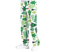 Generisch Pantalones casuales navideños para hombre con capa compuesta especial muñeco de nieve, copo de nieve, Papá Noel, árbol de Navidad, pantalones casuales impresos para días festivos, verde