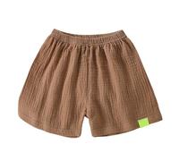 Generisch Pantalones casuales transpirables de cinco cuartos para pantalones de niña cómodos de color sólido con cintura elástica para el día a día juego escuela, café, 8-9Years
