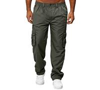 Generisch Pantalones chinos para hombre, informales, elegantes, cónicos, con bolsillos y botones, pierna estrecha versátil, ropa informal, pantalones capri, pantalones de ocio, pantalones de