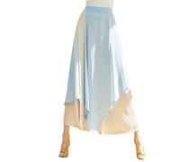 Generisch Pantalones clásicos de mujer con pierna ancha para gimnasia, entrenamiento de danza, ejercicios, pantalones largos, tejido elástico, versátil, para deporte y uso diario, azul claro, M