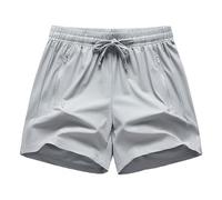 Generisch Pantalones cortos cargo para hombre y mujer, para viajes cómodos, yoga, senderismo, correr activamente, entrenamiento, gimnasio, gris, M