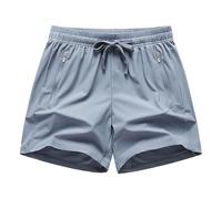 Generisch Pantalones cortos cargo para hombre y mujer, para viajes cómodos, yoga, senderismo, correr activamente, entrenamiento, gimnasio, azul celeste, XL