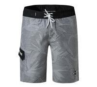 Generisch Pantalones cortos casuales de moda de verano para hombre, monos ligeros pantalones de playa para ocio vacaciones, gris, L