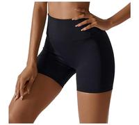Generisch Pantalones cortos de deporte para mujer, pantalones cortos de yoga para mujer, cintura alta, control de abdomen, pantalones de entrenamiento, barra de baile de pie, Negro , S