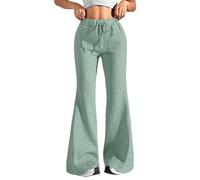 Generisch Pantalones cortos de látex para mujer, pantalones de chándal para mujer, con cordón de cintura alta, pantalones informales de yoga con bolsillos, viscosa, verde, 3XL