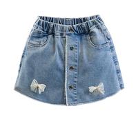 Generisch Pantalones cortos de niña Primavera Vaqueros medianos y grandes Delgados Pantalones cortos casuales Mamas Boy Ropa de bebé, azul claro, 6-7 años