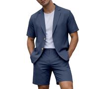 Generisch Pantalones cortos de verano ligeros con cintura elástica, cómodo atuendo de viaje para hombre, versátil, portátil, ventilado, ideal para días cálidos, marine, 4XL