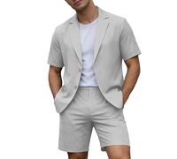 Generisch Pantalones cortos de verano ligeros con cintura elástica, cómodo atuendo de viaje para hombre, versátil, portátil, ventilado, ideal para días cálidos, Gris claro., 4XL