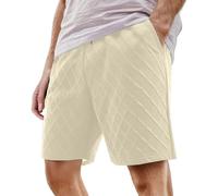 Generisch Pantalones cortos de verano ligeros e informales con cintura elástica, práctico cordón para tiempo libre activo en días de playa, beige, L