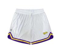 Generisch Pantalones cortos deportivos para hombre para entrenamiento, tiempo libre con malla transpirable integrada para una óptima libertad de movimiento en todas las actividades, Blanco, M