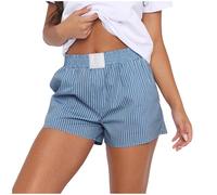 Generisch Pantalones cortos informales para mujer con cintura elástica, transpirable y cómodo para los días calurosos, ideal para el día a día y vacaciones, azul celeste, XL