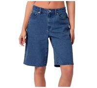 Generisch Pantalones cortos largos de mezclilla para mujer, holgados, pantalones cortos de pierna ancha, pantalones cortos de verano elásticos con bolsillos, Bu2., XL