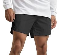 Generisch Pantalones cortos para correr para hombre, modernos, pantalones cortos de ocio para actividades de fitness de verano, con diseño moderno de un solo color, calzoncillos tipo bóxer Uomo, Negro
