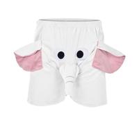 Generisch Pantalones cortos para hombre con diseño de elefante - bromas divertidas para amantes de los animales - Pantalones cortos de elefante - Pantalones de pijama extraños, Blanco, XXL