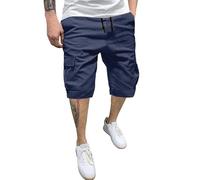 Generisch Pantalones cortos para hombre. Estos pantalones cortos de ocio multifuncionales con muchos bolsillos son perfectos para el día a día., marine, XXL