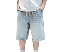 Generisch Pantalones cortos Primavera Vaqueros para niños medianos y grandes Pantalones cortos de mezclilla casuales delgados Calzoncillos 156, azul claro, 12-13 años