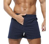 Generisch Pantalones cortos retro a rayas para hombre, calzoncillos bóxer, ropa interior transpirable, ropa interior de gran tamaño, bragas holgadas, bragas holgadas a rayas, cintura elástica, ropa