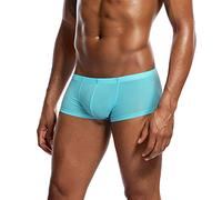 Generisch Pantalones cortos retro para hombre con bragueta boxer para hombre, calzoncillos de color para hombre, calzoncillos bóxer para hombre, azul claro, M