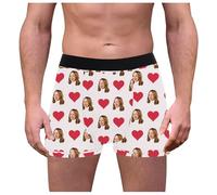 Generisch Pantalones cortos retro para hombre, personalizados, divertidos, con fotos, ropa interior personalizada, 1 calzoncillos tipo bóxer, Blanco, M