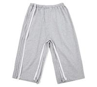 Generisch Pantalones cortos transparentes para hombre en la entrepierna, pantalones para paralizados, pacientes con fracturas, fáciles de poner, bolsillos de verano para hombre, Gris claro., XXL