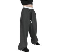 Generisch Pantalones de chándal holgados para hombre, tallas grandes, de algodón, pantalones de correr, pantalones de ocio, pantalones de pierna ancha, pantalones de senderismo, cintura elástica