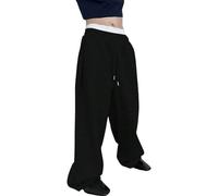Generisch Pantalones de chándal holgados para hombre, tallas grandes, de algodón, pantalones de correr, pantalones de ocio, pantalones de pierna ancha, pantalones de senderismo, cintura elástica