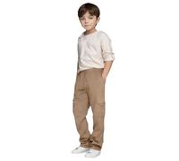 Generisch Pantalones de chándal informales con cordón para el día a día, escuela, ocio, libertad de movimiento, ajuste cómodo, caqui, 140