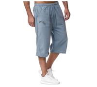 Generisch Pantalones de chándal ligeros para hombre para los días de primavera y verano con ajuste cómodo, diseño moderno, azul celeste, 3XL