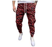 Generisch Pantalones de chándal para hombre con bolsillos, informales, deportivos, modernos, pantalones de chándal para hombre (azul, M), Blanco, 3XL