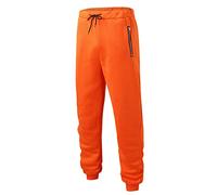 Generisch Pantalones de chándal para hombre, largos, informales, pantalones de jogging para hombre, con cordón, bolsillo con cremallera, pantalones para hombre, material súper flexible, pantalones