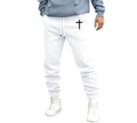 Generisch Pantalones de chándal para hombre, pantalones de entrenamiento holgados, pantalones de ocio, pantalones de verano, ropa de calle, pantalones largos de color sólido, con cordones, cómodos