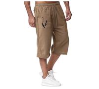 Generisch Pantalones de chándal para hombre, para correr en primavera y verano, para relajarse y descansar en las vacaciones en la playa, café, M
