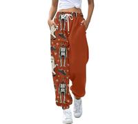 Generisch Pantalones de chándal para mujer, holgados para Halloween, pantalones harén, entrenamiento, yoga, pantalones deportivos, cintura elástica, pantalones de chándal de cintura alta, pantalones